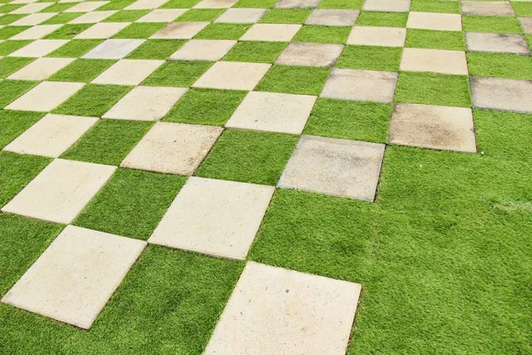 Garden walk way with stone in nature — Stock Photo, Image