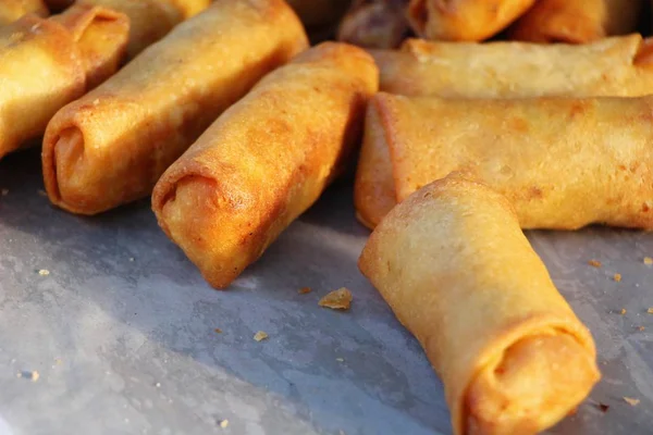 Fried spring rolls traditional for appetizer food — Stock Photo, Image