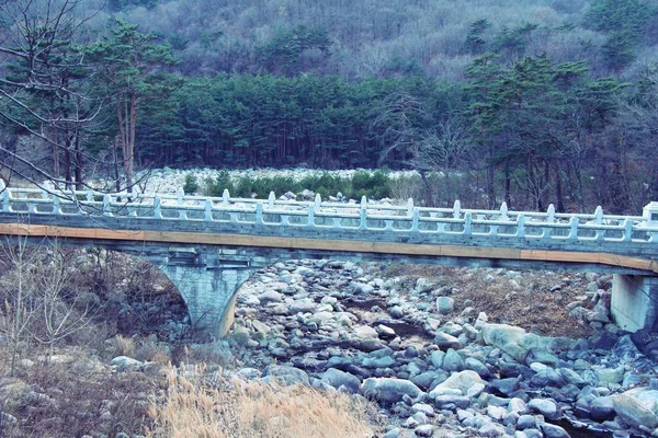 Brug in het voorjaar in Seoraksan nationaal park — Stockfoto