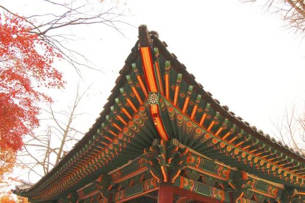 Techo tradicional de la antigua arquitectura coreana — Foto de Stock