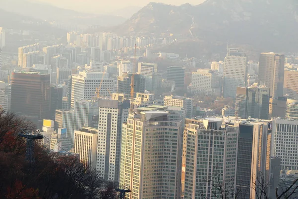 Krajobraz miasta w Seul, Korea Południowa — Zdjęcie stockowe
