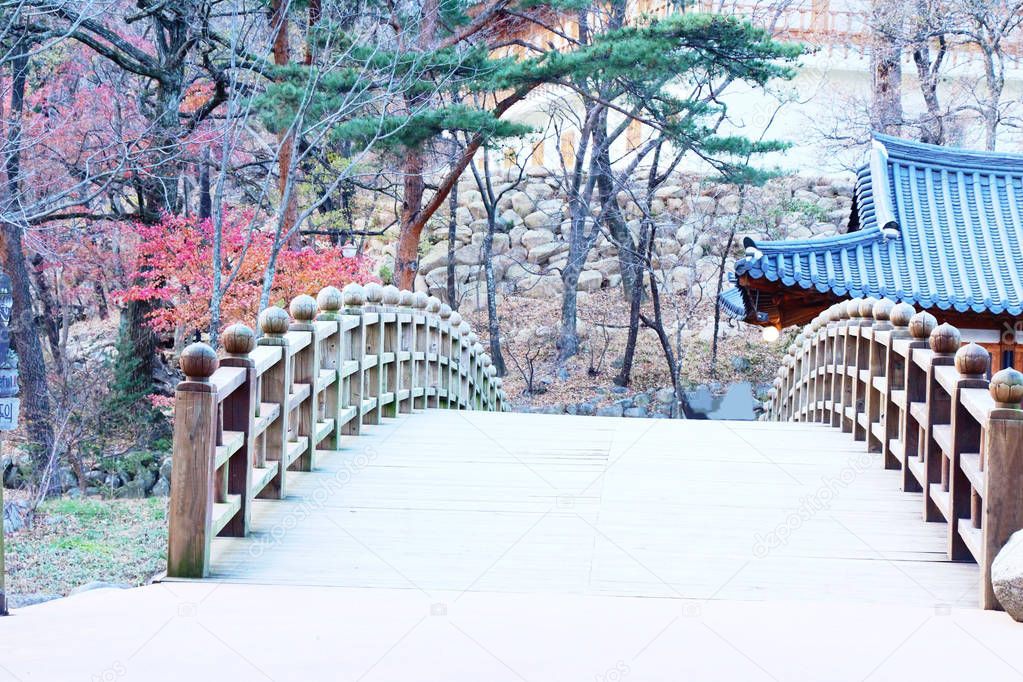 Wooden bridge in the Seoraksan national park