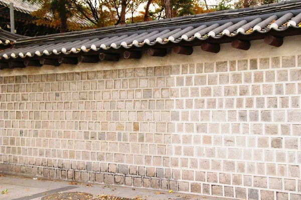 Mur traditionnel de l'ancienne architecture coréenne — Photo