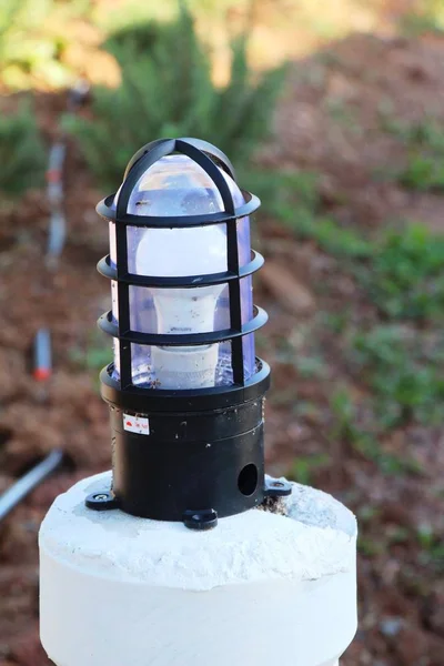 Lamp in the garden at vintage style — Stock Photo, Image