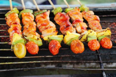 Izgara domuz Barbekü sokak gıda lezzetli