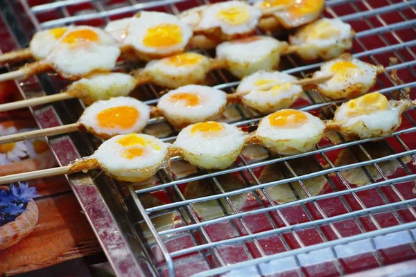 Quail eggs is delicious in street food — Stock Photo, Image