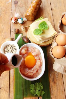 Şal domuz eti köfte yemek için lezzetli