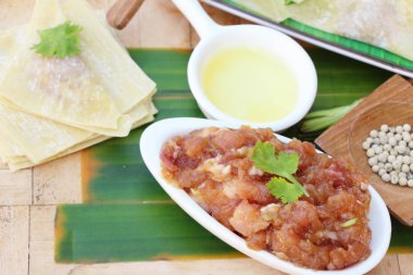 Şal domuz eti köfte yemek için lezzetli