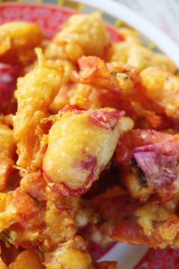 Gevrek Fried çiçek kızarmış un lezzetli kaplama