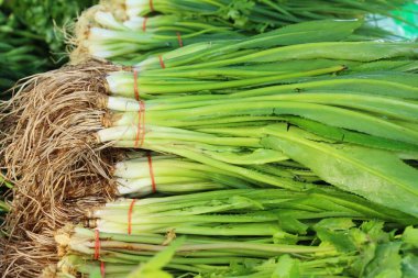 taze maydanoz Asya pazarında yemek pişirmek için