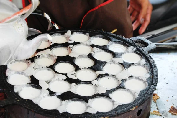 Coconut milk mix sugar and flour ,Thai dessert — Stock Photo, Image