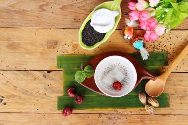 Fesleğen tohumu şurup lezzetli jöle