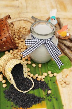 Soya Fasulye sütü karıştırın siyah susam lezzetli