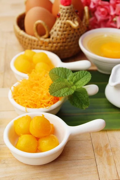 Dolce d'oro è tuorlo d'uovo, dessert tailandese — Foto Stock