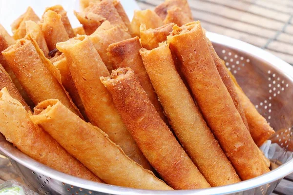 Fried spring rolls traditional for appetizer food — Stock Photo, Image