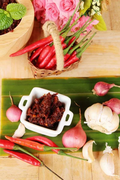 Pasta de chile picante es delicioso con especias — Foto de Stock