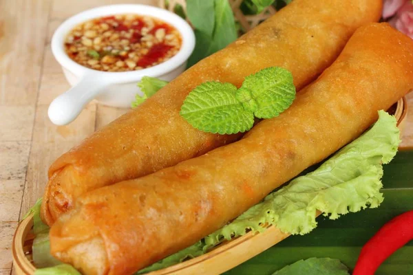 Fried spring rolls traditional for appetizer food — Stock Photo, Image