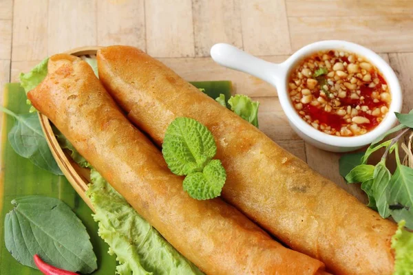 Fried spring rolls traditional for appetizer food — Stock Photo, Image