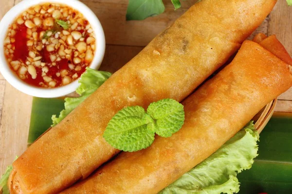 Fried spring rolls traditional for appetizer food Royalty Free Stock Images