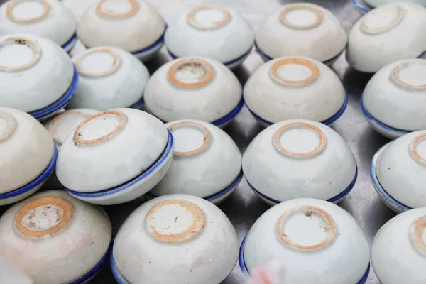 Crema de leche de coco deliciosa en la comida de la calle —  Fotos de Stock