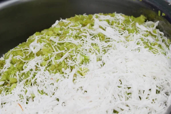 Grano de arroz rallado con coco, postre tailandés —  Fotos de Stock