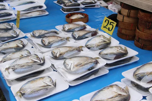 Makrelenfisch dampfte köstlich beim Streetfood — Stockfoto