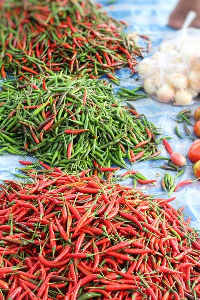 Fresh chilli for cooking at street food — Stock Photo, Image