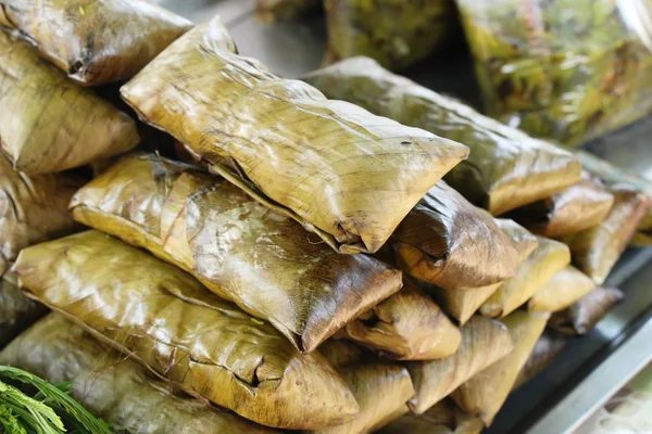 Klebriger Reis Mit Kokosnuss Lecker Thailändisches Dessert — Stockfoto