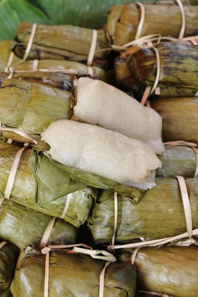 Arroz Pegajoso Con Coco Delicioso Postre Tailandés — Foto de Stock