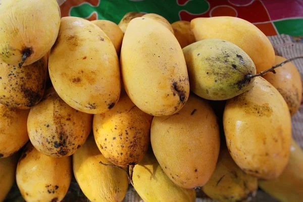 Érett mangó gyümölcs finom, az utcai élelmiszer — Stock Fotó