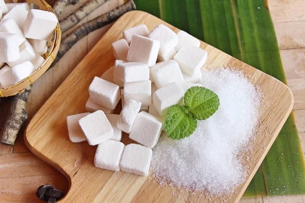 sugar cubes and white sugar for cooking