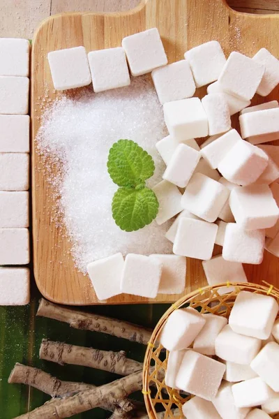 sugar cubes and white sugar for cooking