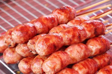 sosis Asya sokak gıda lezzetli ızgara