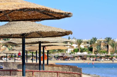 Marsa Alam Mısırdaki plaj şemsiyesi