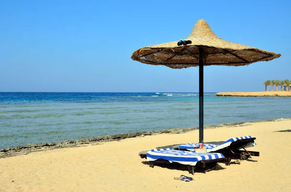 Guarda Chuva Praia Marsa Alam Egypt — Fotografia de Stock