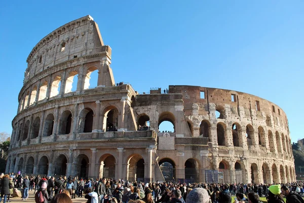 Het Colosseum Een Van Populairste Toeristische Attracties Van Rome 2020 — Stockfoto