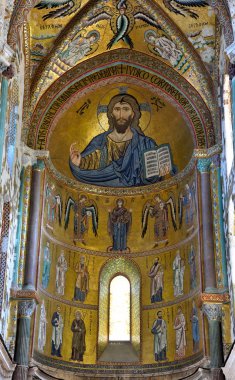 Bizans Arap-Norman stilinde Başkalaşım Katedrali 28 Eylül 2019 Cefalu İtalya