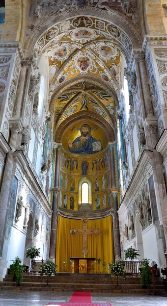 Interior Basílica Catedral Transfiguración Estilo Bizantino Árabe Normando Septiembre 2019 —  Fotos de Stock