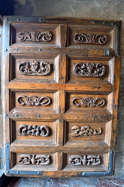 Drzwi Bazyliki Przemienienia Pańskiego Cefalu Włochy — Zdjęcie stockowe