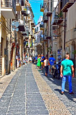  Sicilya köyünün tarihi merkezi 28 Eylül 2019 Cefalu İtalya