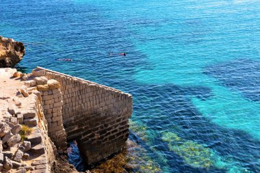 Trapani ilinin Favignana adası Sicilya İtalya