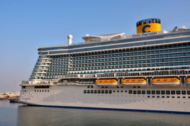 Yolcu gemisinin vaftiz annesi Penelope Cruz 23 Şubat 2020 Savona İtalya