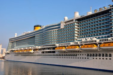 Yolcu gemisinin vaftiz annesi Penelope Cruz 23 Şubat 2020 Savona İtalya