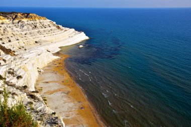 Türklerin Merdiveni (Scala dei Turchi) Akdeniz Sahili Agrigento İtalya