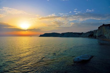 Türklerin Merdiveni (Scala dei Turchi) Akdeniz Sahili Agrigento İtalya