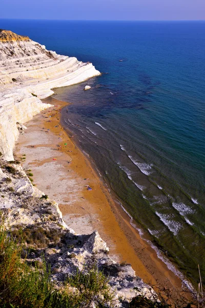 Schody Turków Scala Dei Turchi Morze Śródziemne Plaża Agrigento Włochy — Zdjęcie stockowe