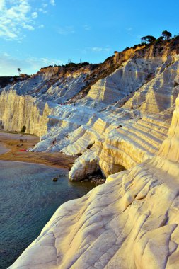 Türklerin Merdiveni (Scala dei Turchi) Akdeniz Sahili Agrigento İtalya