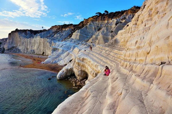 Türklerin Merdiveni (Scala dei Turchi) Akdeniz Sahili Agrigento İtalya