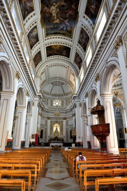 Maria Santissima del Soccorso Bazilikasının ya da ana kilisenin ya da Matrix 'in içi 22 Eylül 2019 Sciacca Sicilya' da Katolik ibadetinin ana yeridir.