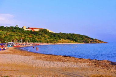 Soverato plajı, kumlu sahil. Sep 18, 2019 Sciacca Sicilya.